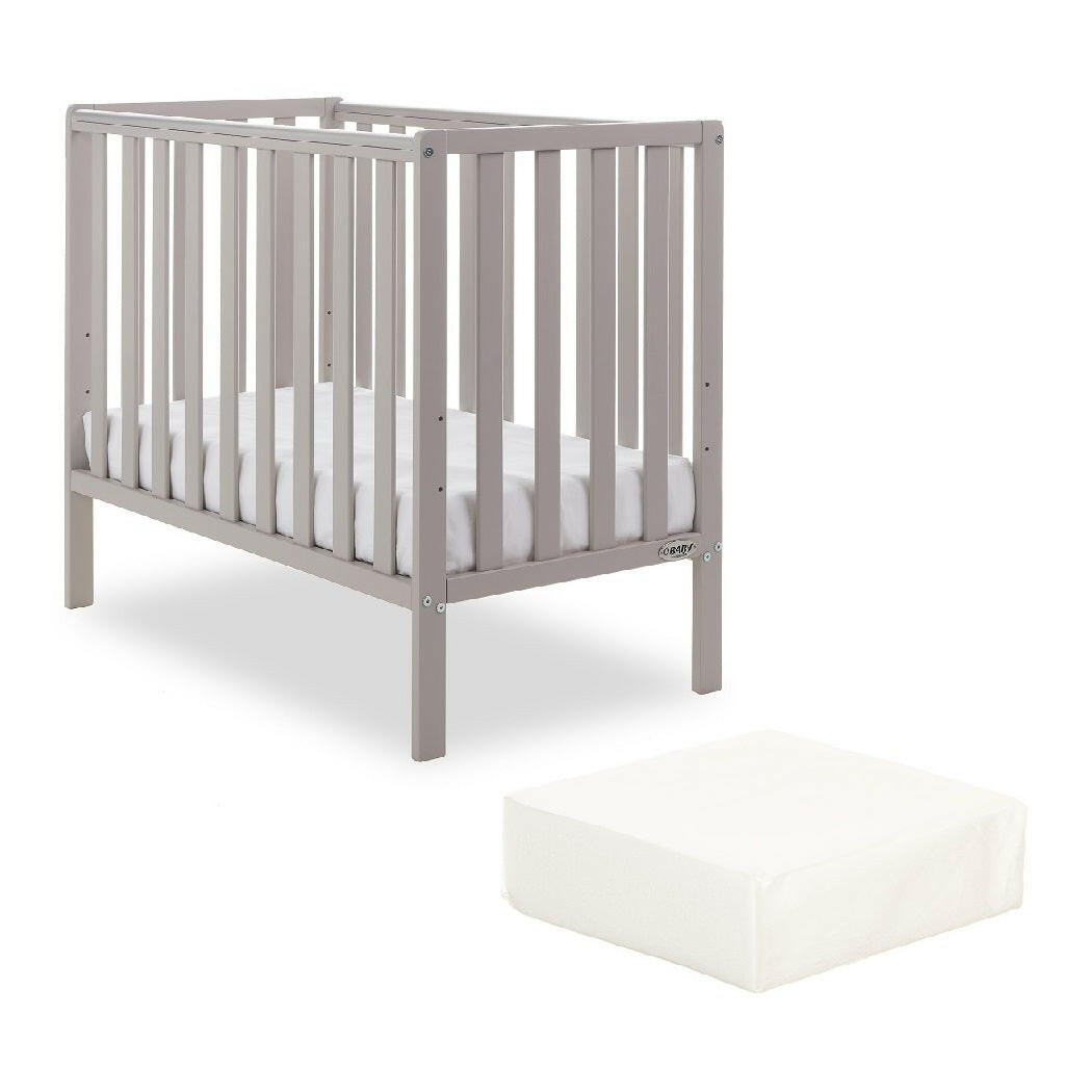 Obaby Bantam Space Saver Cot with Fibre Mattress (Warm Grey)