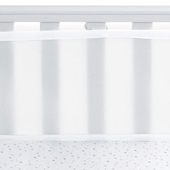 Breathable Baby Mesh Liner - 4 Sided (White) - showing a mesh panel attached to a cot