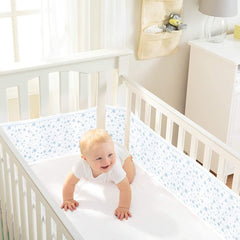 Breathable Baby Mesh Liner - 4 Sided (Twinkle Stars Blue) - lifestyle image (furniture and accessories not included)