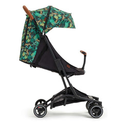 Bizzi Growin BuggiLite Compact Stroller (Jungle Roar) -  - side view, shown here with the back reclined and the hood extended