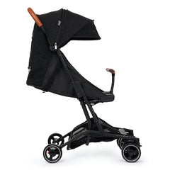 Bizzi Growin BuggiLite Compact Stroller (Onyx Black) - side view, shown with the seat reclined