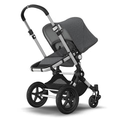 Bugaboo Cameleon 3 Plus (Grey Melange/Aluminium) - quarter view, showing the pushchair in parent-facing mode