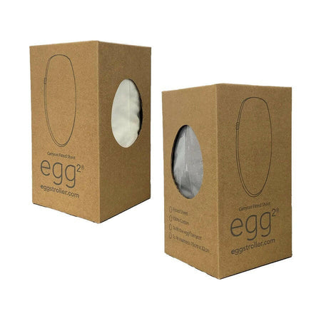 egg Carrycot Fitted Sheets - Pack of 2 Ivory Grey