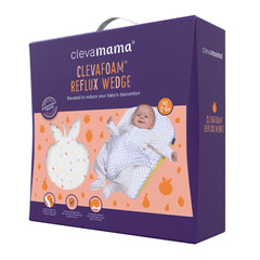 Clevamama ClevaFoam Reflux Wedge (White/Yellow) - showing the reflux wedge within its packaging
