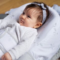 Red Castle Cocoonababy Pod Support Nest (Dreamy Cloud) - showing the Cocoonababy with infant