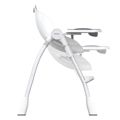 Oribel Cocoon Highchair (Slate) - side view, showing differing heights