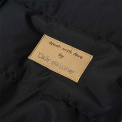 Clair de Lune Cocoon Footmuff (Black) - showing the `Made With Love` branding