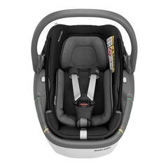 Maxi-Cosi Coral 360 (Essential Black) - front view, shown here with the newborn inlay