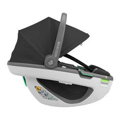 Maxi-Cosi Coral 360 (Essential Black) - side view, shown here with its canopy raised