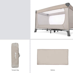 Hauck Dream n Play Travel Cot (Beige) - showing the included items
