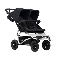 Mountain Buggy Duet v3.2 with Carrycot Plus for Twins (Black) - showing the double pushchair