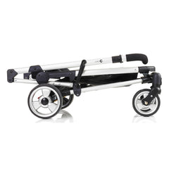 MyChild Floe Convertible Stroller (Silver Star) - side view, showing the chassis folded