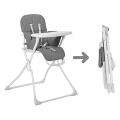 MyChild Hideaway Highchair (Charcoal) - showing the Hideaway folded and unfolded