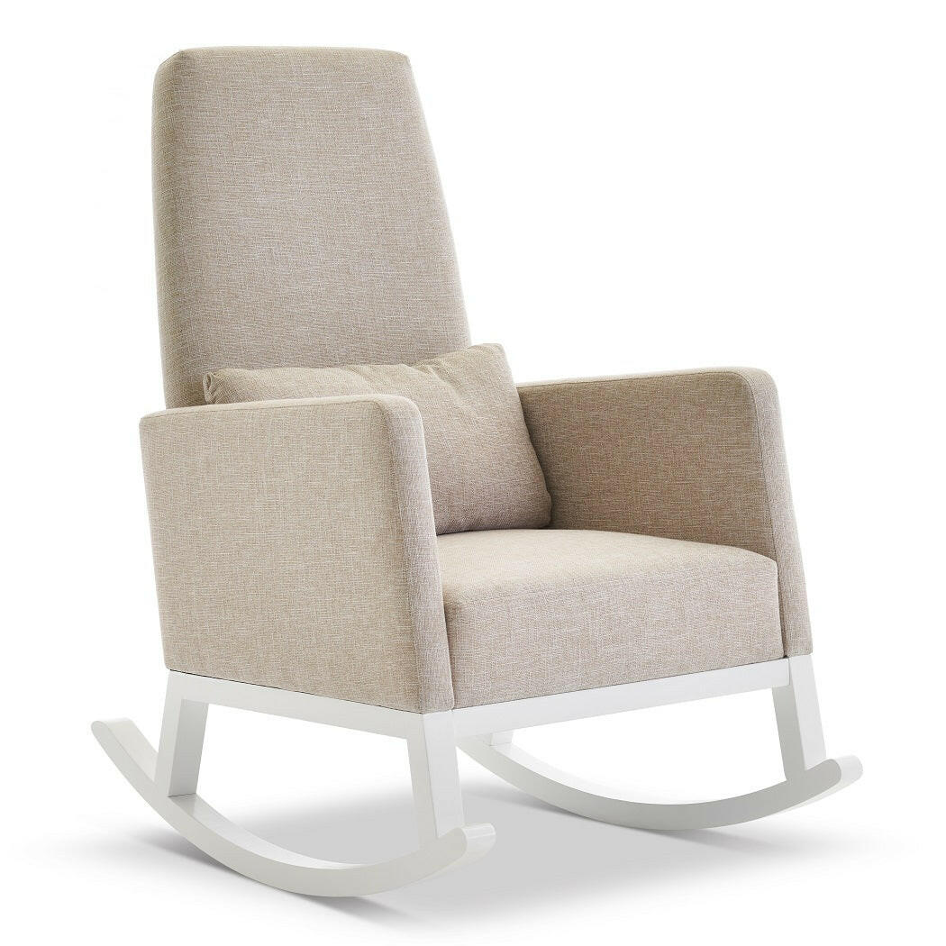 Obaby High Back Rocking Chair White with Oatmeal