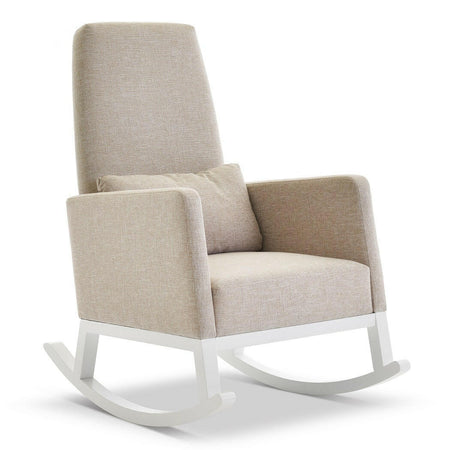 Obaby High Back Rocking Chair White with Oatmeal