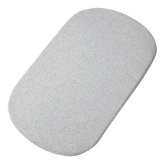 Maxi-Cosi Iora Bed Sheets - Pack of 2 (White Grey) - showing the plain grey sheet fitted to a mattress (mattress not included)