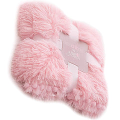 Bizzi Growin Koochicoo Soft & Fluffy Baby Blanket (Blush Pink) - showing the blanket within its presentation ribbon