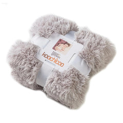 Bizzi Growin Koochicoo Soft & Fluffy Baby Blanket (Whisper Grey) - showing the blanket within its presentation ribbon
