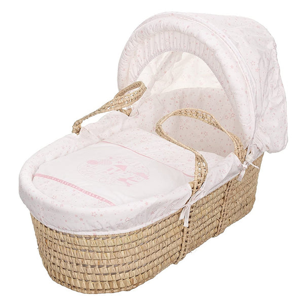 Obaby Hello Little One Moses Basket Pink Babythingz