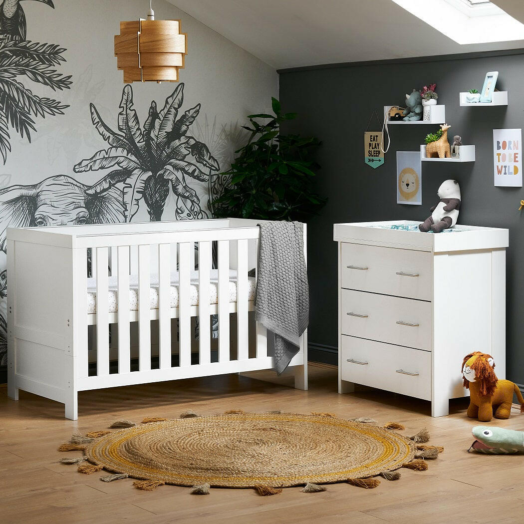 Obaby Nika 2 Piece Room Set - 
White Wash - lifestyle image