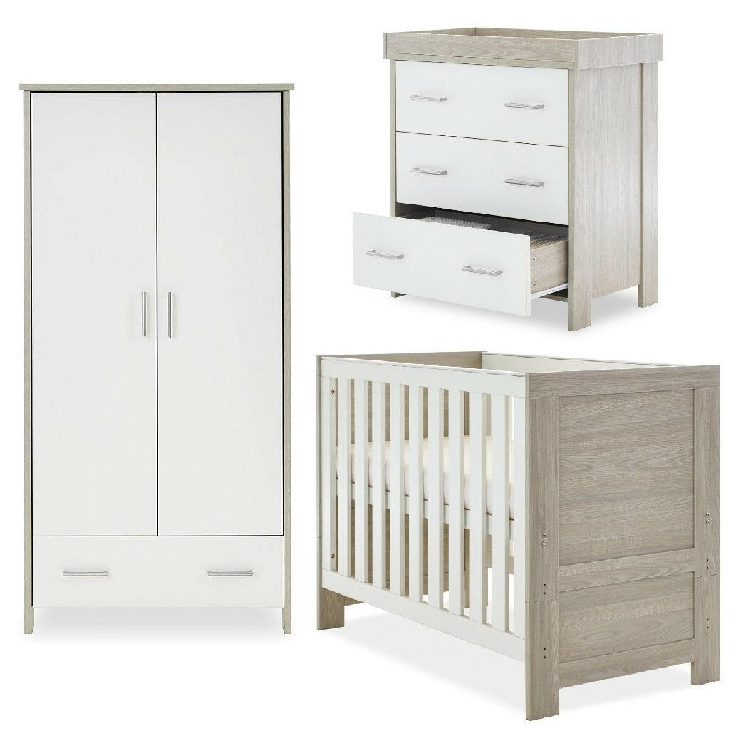 Obaby Nika 3 Piece Room Set - Grey Wash & White