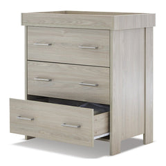 Obaby Nika 3 Piece Room Set (Grey Wash) - showing the chest of drawers with the changing top attached