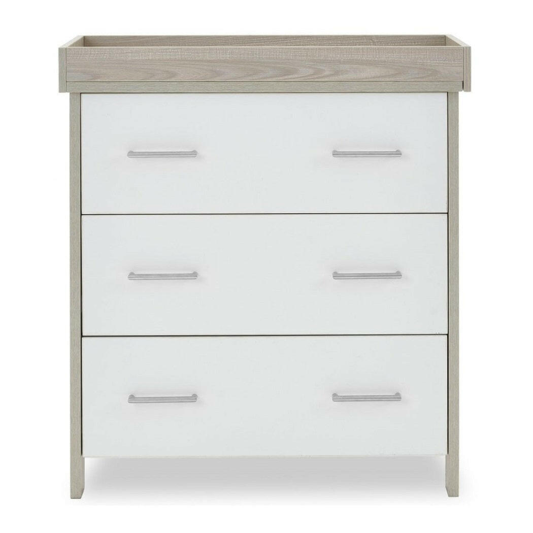 Obaby Nika Changing Unit - Grey Wash & White - with changing section attached