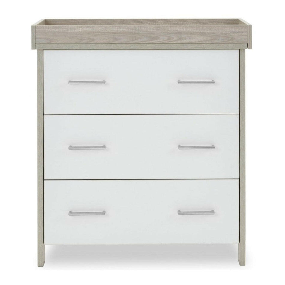 Obaby Nika Changing Unit - Grey Wash & White - with changing section attached