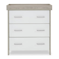 Obaby Nika Changing Unit (Grey Wash & White) - showing the unit with its changing section attached