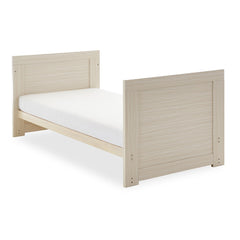 Obaby Nika Cot Bed (Oatmeal) - shown here as the junior bed (mattress and bedding not included)