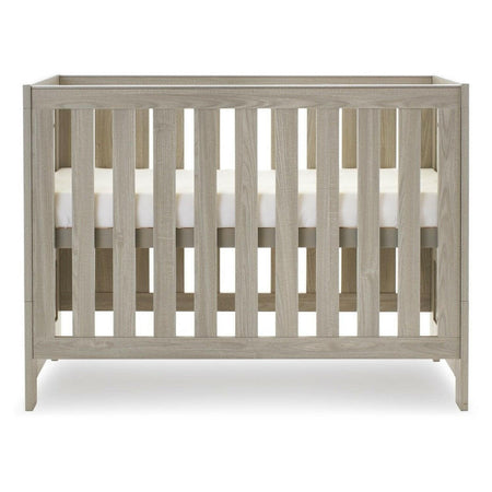 Obaby Nika Cot Bed - Grey Wash - cot with mattress base at the highest level 
