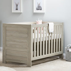 Obaby Nika Cot Bed (Grey Wash) - lifestyle image
