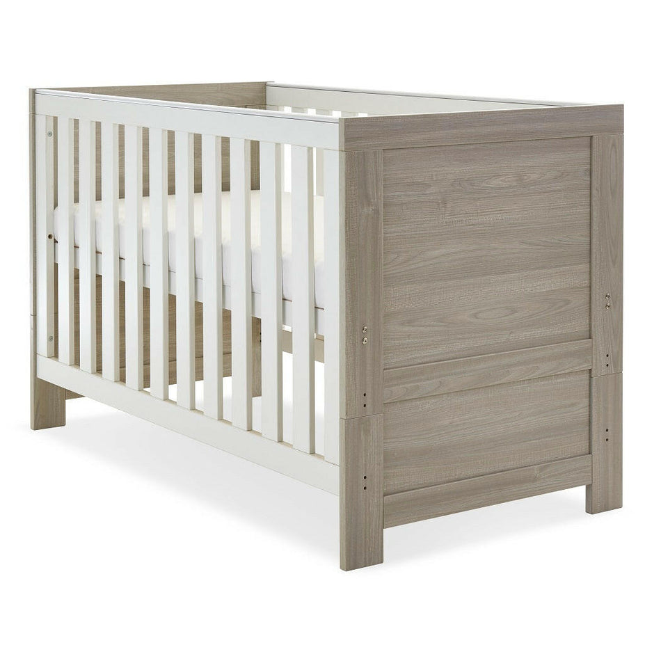 Obaby Nika Cot Bed Grey Wash & White
