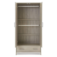 Obaby Nika 3 Piece Room Set (Grey Wash) - showing the wardrobe`s internal space and its hanging rails