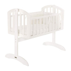 Obaby Sophie Swinging Crib (White) - shown here with bedding (not included)