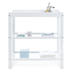 Obaby Open Changing Unit (White) - shown with toys and accessories which are not included