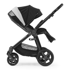 BabyStyle Oyster 3 Black ESSENTIAL Bundle (Pixel) - showing the parent-facing pushchair with the hood`s ventilation panel visible