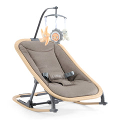 BabyStyle Oyster Rocker (Mink) - showing the rocker with its included mobile