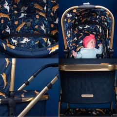 Cosatto Wow Pram & Accessories Bundle - Paloma Faith (On The Prowl) - showing examples of the special edition fabric and Paloma Faith badging