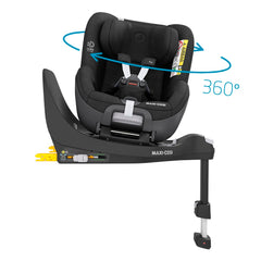 Maxi-Cosi Pearl 360 (Authentic Black) - showing the seat`s rotating function when fixed to Maxi-Cosi`s FamilyFix 360 ISOFIX Base (base not included, available separately)
