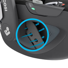 Maxi-Cosi Pebble 360 (Essential Black) - side view, showing the seat`s ClimaFlow comfort temperature regulation