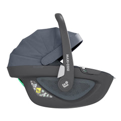 Maxi-Cosi Pebble 360 (Essential Graphite) - side view, shown with canopy raised