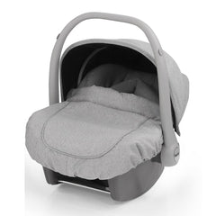 aBabyStyle Prestige3 Active Travel System (White/Frost) - showing the included matching car seat with its apron