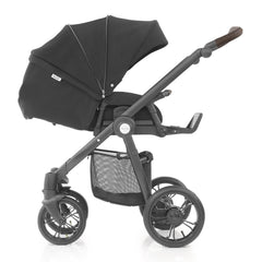 BabyStyle Prestige Nimbus ISOFIX Travel System (Nimbus Black - Special Edition) - side view, shown parent-facing with seat reclined and hood extended