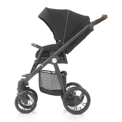 BabyStyle Prestige Nimbus ISOFIX Travel System (Nimbus Black - Special Edition) - side view, shown forward-facing with seat upright