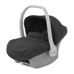BabyStyle Prestige Nimbus ISOFIX Travel System (Nimbus Black - Special Edition) - quarter view, showing the included matching car seat with its apron