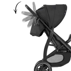 Hauck Rapid 4D Stroller (Black) - showing the stroller`s adjustable handlebar and the included cup holder