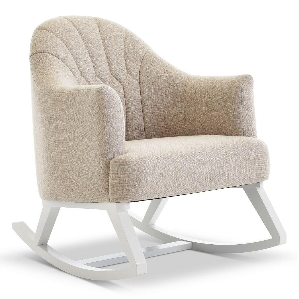 Obaby Round Back Rocking Chair White with Oatmeal