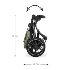 Hauck Runner 2 All Terrain Pushchair (Disney - Mickey Mouse Olive) - folded