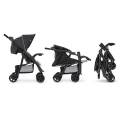 Hauck Shopper Neo II (Caviar Silver) - showing how the stroller folds